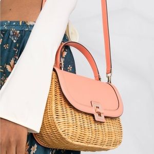 NWT Kate Spade New York Gracie Wicker Medium Top Handle Shoulder Bag